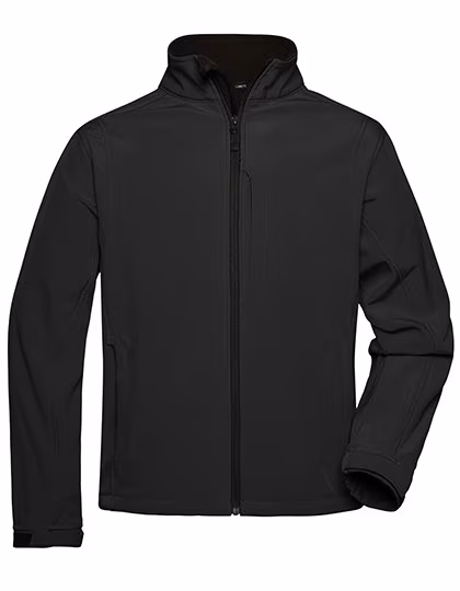 James&Nicholson Softshell-Jacke mit Microfleece-Futter für Herren, Black L, JN135
