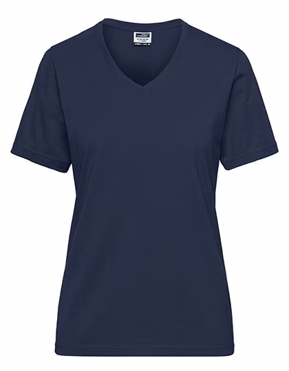 James&Nicholson Bio Workwear T-Shirt con Scollo a V, Navy XS, JN1807