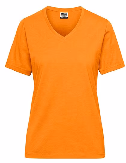 James&Nicholson Bio Workwear T-Shirt mit V-Ausschnitt, Orange XXL, JN1807