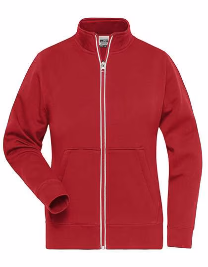 James&Nicholson Double Jacket Slim Fit Fleece for Women, Red S, JN1809