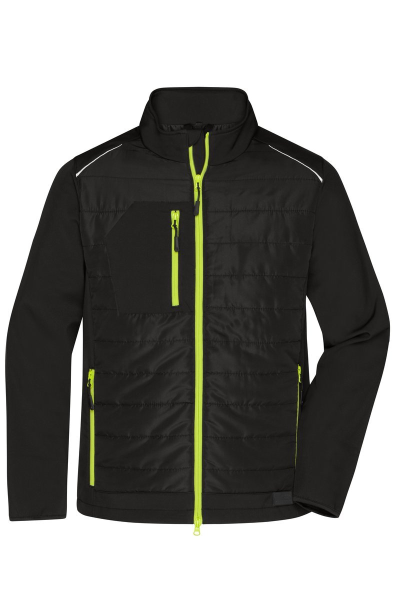 James&Nicholson Hybridjacke mit BIONIC-FINISH®ECO für Herren, Black/Black XS, JN1820