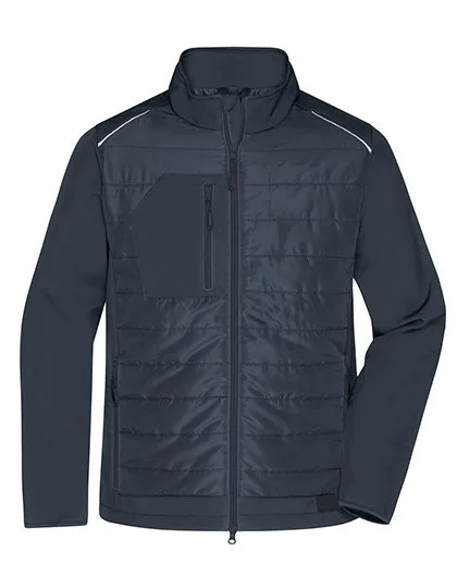 James&Nicholson Hybridjacke mit BIONIC-FINISH®ECO für Herren, Carbon/Carbon 6XL, JN1820