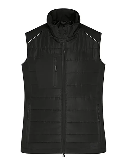 James&Nicholson Hybrid Weste mit Stepp-Einsätzen für Damen, Black/Black M, JN1821