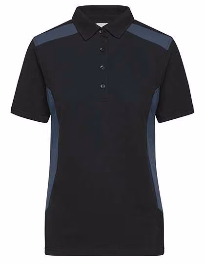 James&Nicholson Workwear Polo -STRONG- Bio-Baumwolle für Damen, Black/Carbon XS, JN1825