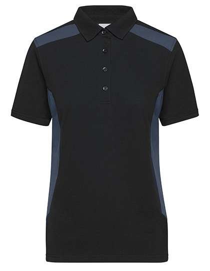 James&Nicholson Workwear Polo -STRONG- Bio-Baumwolle für Damen, Black/Carbon XS, JN1825