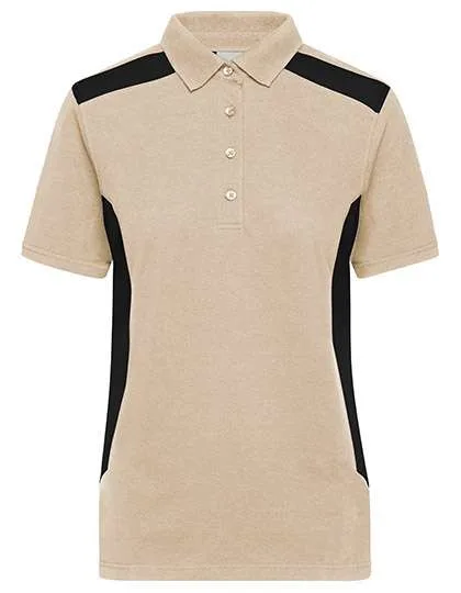 James&Nicholson Workwear Polo -STRONG- Bio-Baumwolle für Damen, Stone/Black 4XL, JN1825