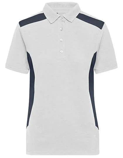 James&Nicholson Workwear Polo -STRONG- Bio-Baumwolle für Damen, White/Carbon L, JN1825