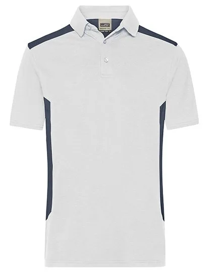 James&Nicholson Workwear Polo -STRONG-, Bio-Baumwolle für Herren, White/Carbon 4XL, JN1826