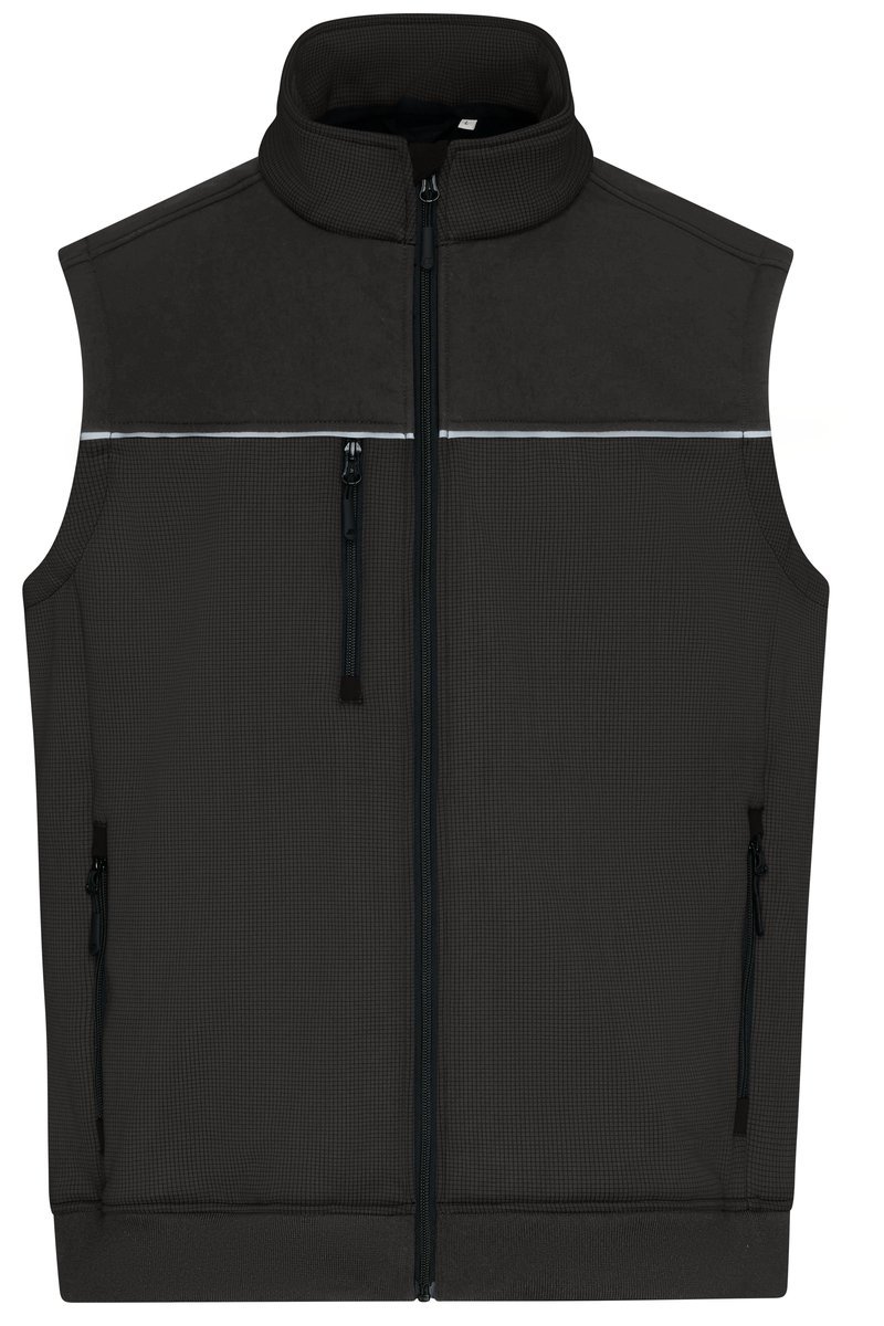 James&Nicholson Hybrid Workwear Weste mit Sherpa-Innenfutter, Carbon/Black XS, JN1867