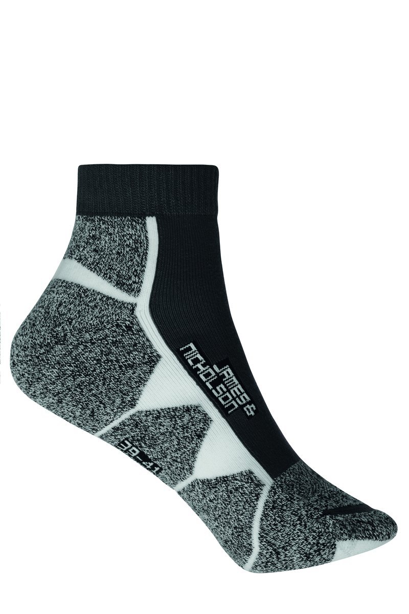 James&Nicholson Sport Sneaker Socken mit Dämpfung, Black/White 35-38, JN214