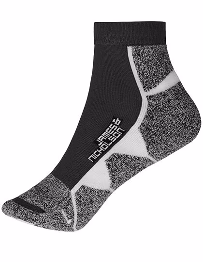 James&Nicholson Sport Sneaker Socken mit Dämpfung, Black/White 35-38, JN214