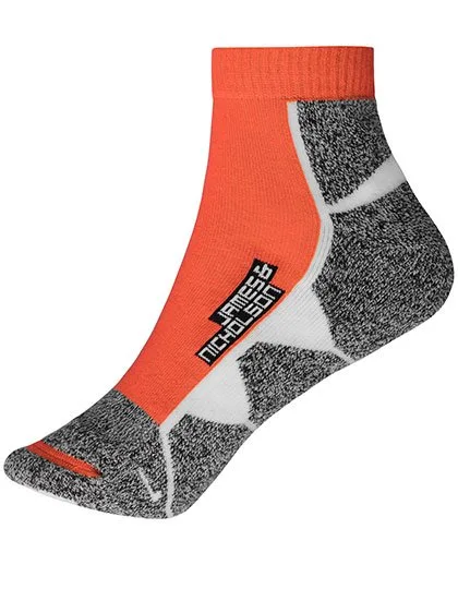 James&Nicholson Sport Sneaker Socken mit Dämpfung, Bright Orange/White 39-41, JN214