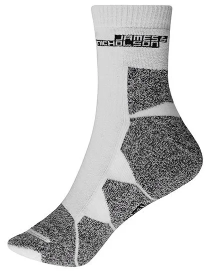 James&Nicholson Atmungsaktive Sportsocken mit Kettelnaht, White/White 45-47, JN215