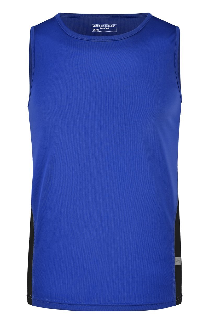 James&Nicholson Lauf Tanktop mit Mesh-Einsätzen für Herren, Black/Red S, JN305