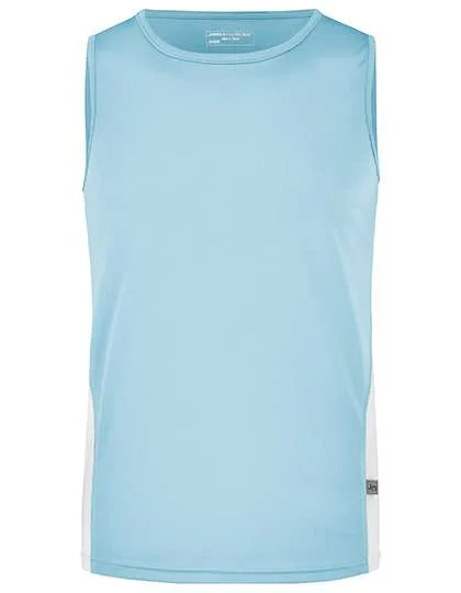 James&Nicholson Lauf Tanktop mit Mesh-Einsätzen für Herren, Ocean/White M, JN305