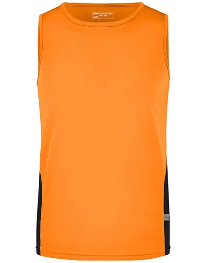 James&Nicholson Lauf Tanktop mit Mesh-Einsätzen für Herren, Orange/Black S, JN305