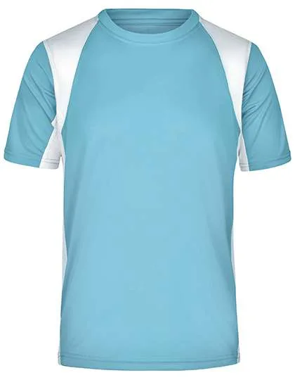 James&Nicholson Funktionelles Herren Laufshirt mit Mesh-Einsätzen, Ocean/White 3XL, JN306