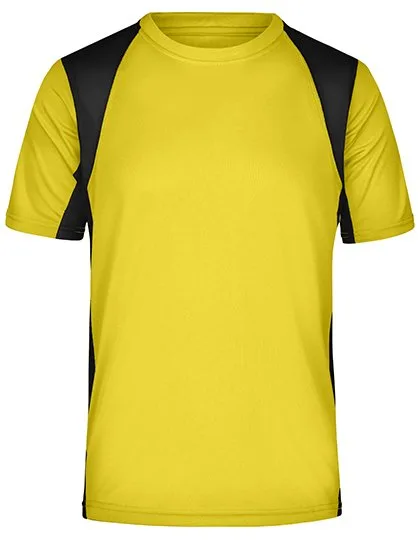 James&Nicholson Funktionelles Herren Laufshirt mit Mesh-Einsätzen, Yellow/Black XL, JN306