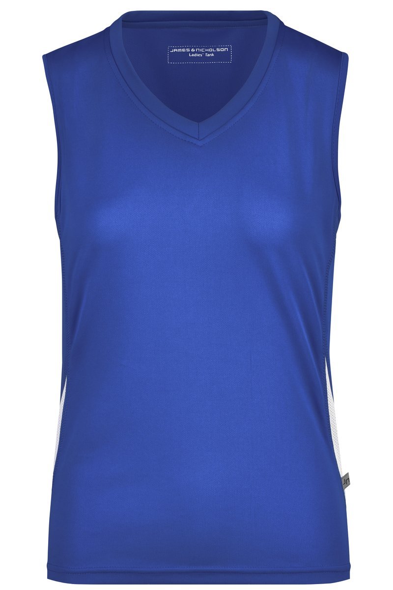 James&Nicholson Atmungsaktives Damen Running Tanktop mit Mesh-Einsätzen, Black/Red S, JN315