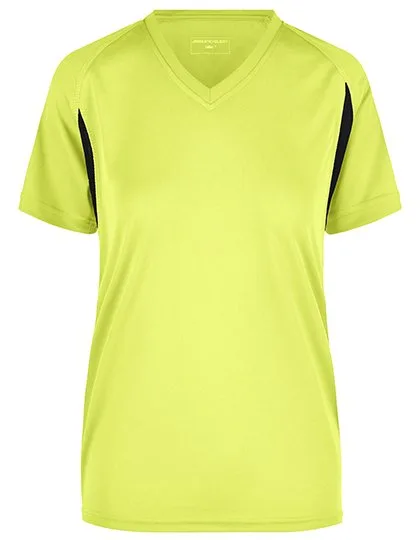 James&Nicholson Running-T-Shirt mit Mesh-Einsätzen für Damen, Fluo Yellow/Black XXL, JN316