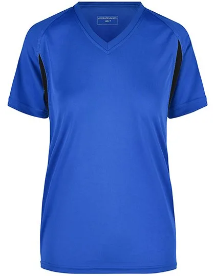 James&Nicholson Running-T-Shirt mit Mesh-Einsätzen für Damen, Royal/Black XL, JN316
