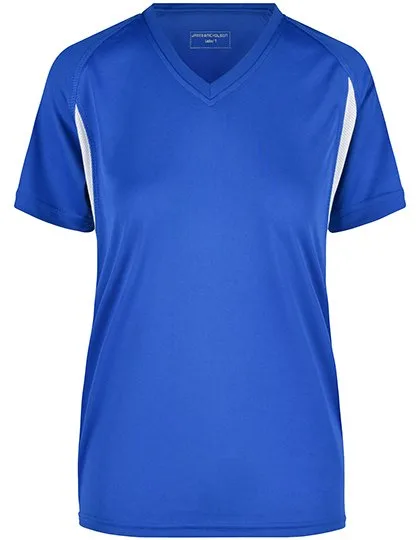 James&Nicholson Running-T-Shirt mit Mesh-Einsätzen für Damen, Royal/White S, JN316