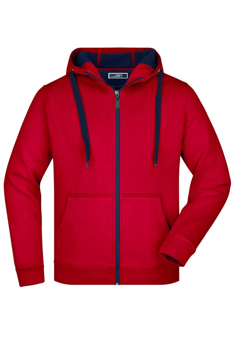 James&Nicholson Sportive Herrenjacke mit Kapuze, Azur/Navy S, JN355