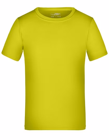 James&Nicholson Junior Active-T Funktions T-Shirt, Rundhals, Acid Yellow L (134/140), JN358K