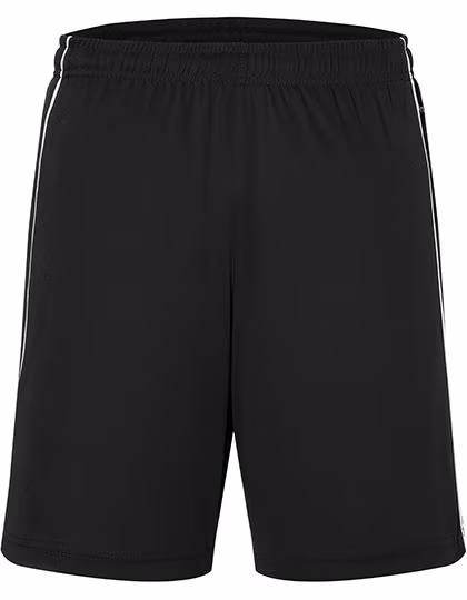 James&Nicholson Short d'équipe respirant avec ceinture à cordon, Black/White S, JN387