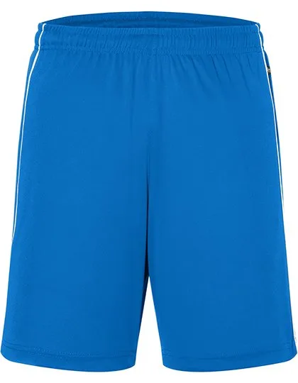 James&Nicholson Atmungsaktive Team Shorts mit Kordelbund, Royal/White L, JN387