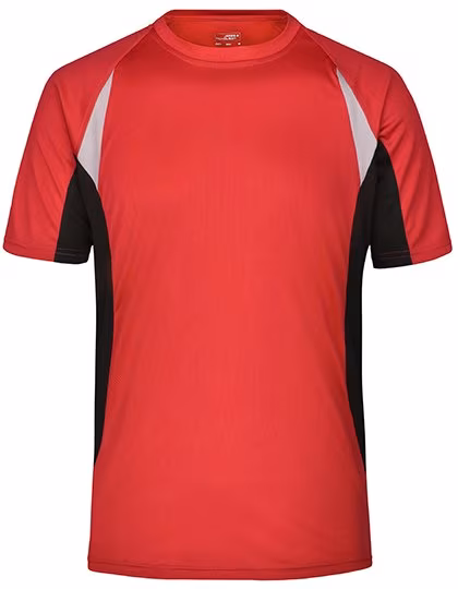 James&Nicholson Laufshirt mit Reflektoren, Red/Black S, JN391
