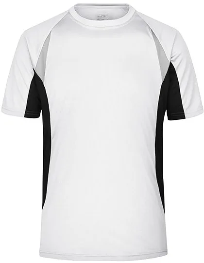 James&Nicholson Laufshirt mit Reflektoren, White/Black XL, JN391