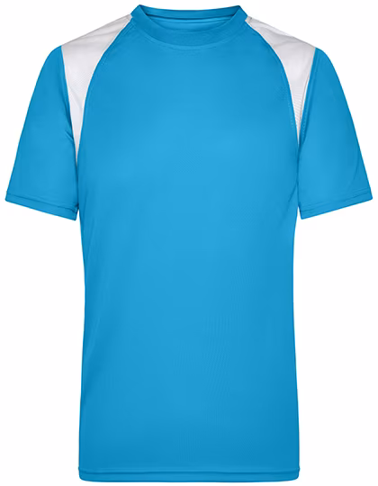 James&Nicholson Men´s Running-T Turquoise/White M (JN397), JN397