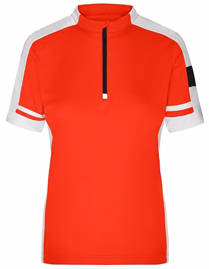 James&Nicholson Bike-T Half Zip mit Tasche für Damen, Red L, JN451
