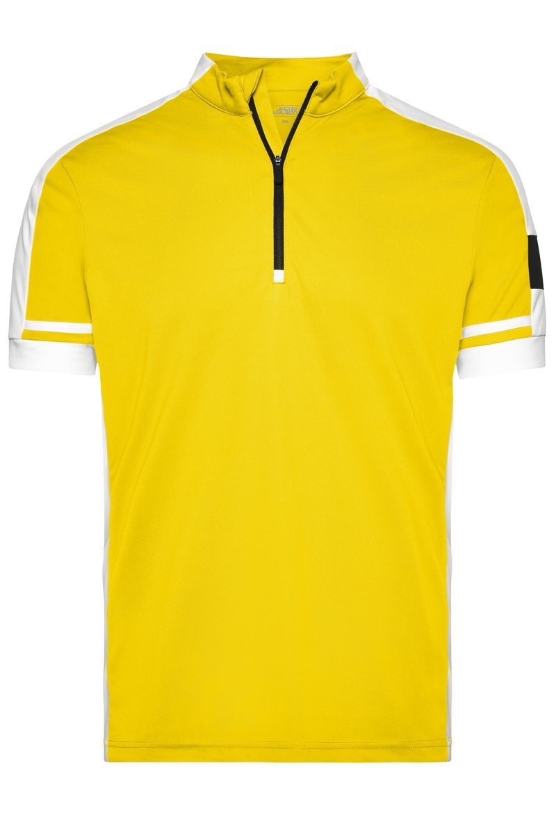 James&Nicholson Sportliches Bike-T-Shirt mit Half Zip, Black S, JN452