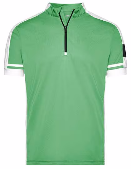 James&Nicholson T-shirt de vélo sportif avec demi-zip, Green XXL, JN452