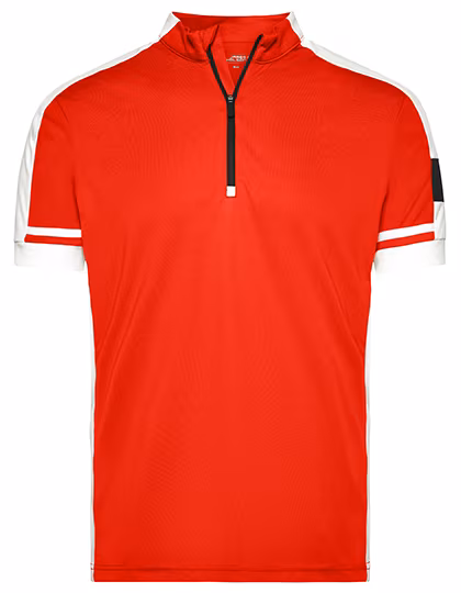 James&Nicholson Sportliches Bike-T-Shirt mit Half Zip, Red 3XL, JN452