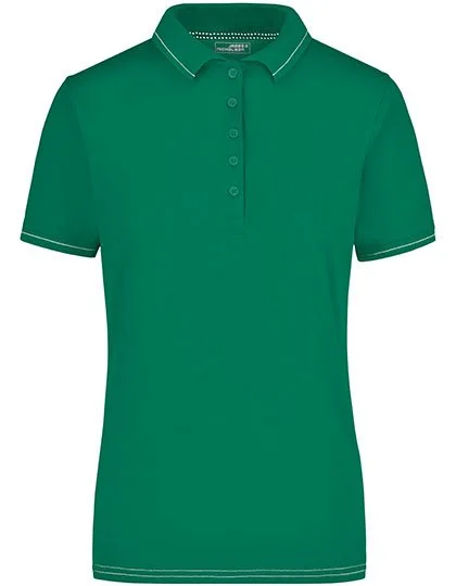 James&Nicholson Polo-Shirt mit Elastan, tailliert für Damen, Irish Green/White XL, JN568