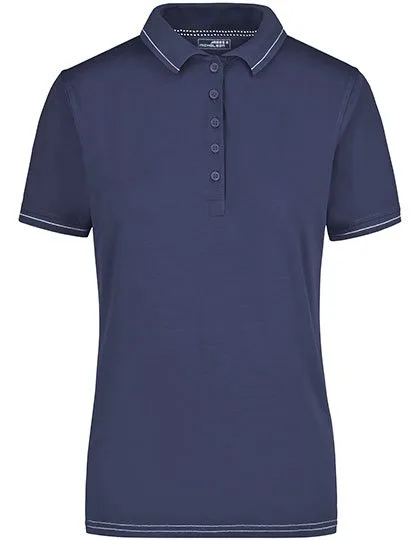 James&Nicholson Polo-Shirt mit Elastan, tailliert für Damen, Navy/White L, JN568
