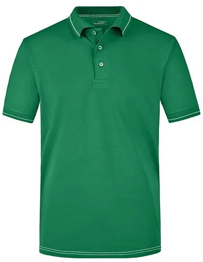 James&Nicholson Poloshirt aus Baumwolle mit Elasthan, Irish Green/White M, JN569