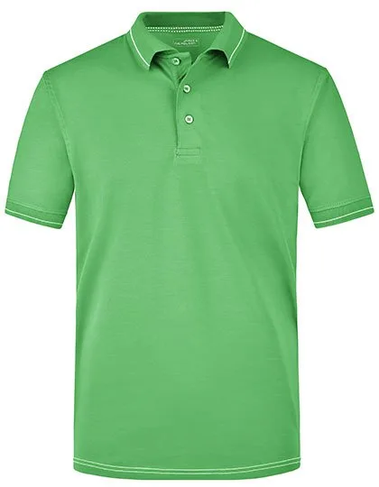 James&Nicholson Men´s Elastic Polo Lime Green/White XL (JN569), JN569