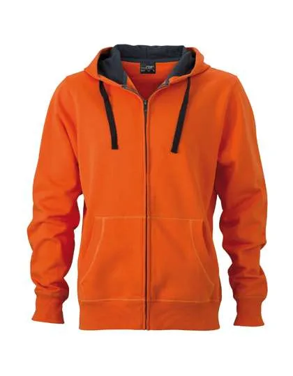 James&Nicholson Kapuzenjacke mit BIONIC®-Finish für Herren, Dark Orange/Carbon XL, JN595