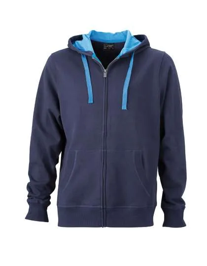 James&Nicholson Kapuzenjacke mit BIONIC®-Finish für Herren, Navy/Cobalt XL, JN595