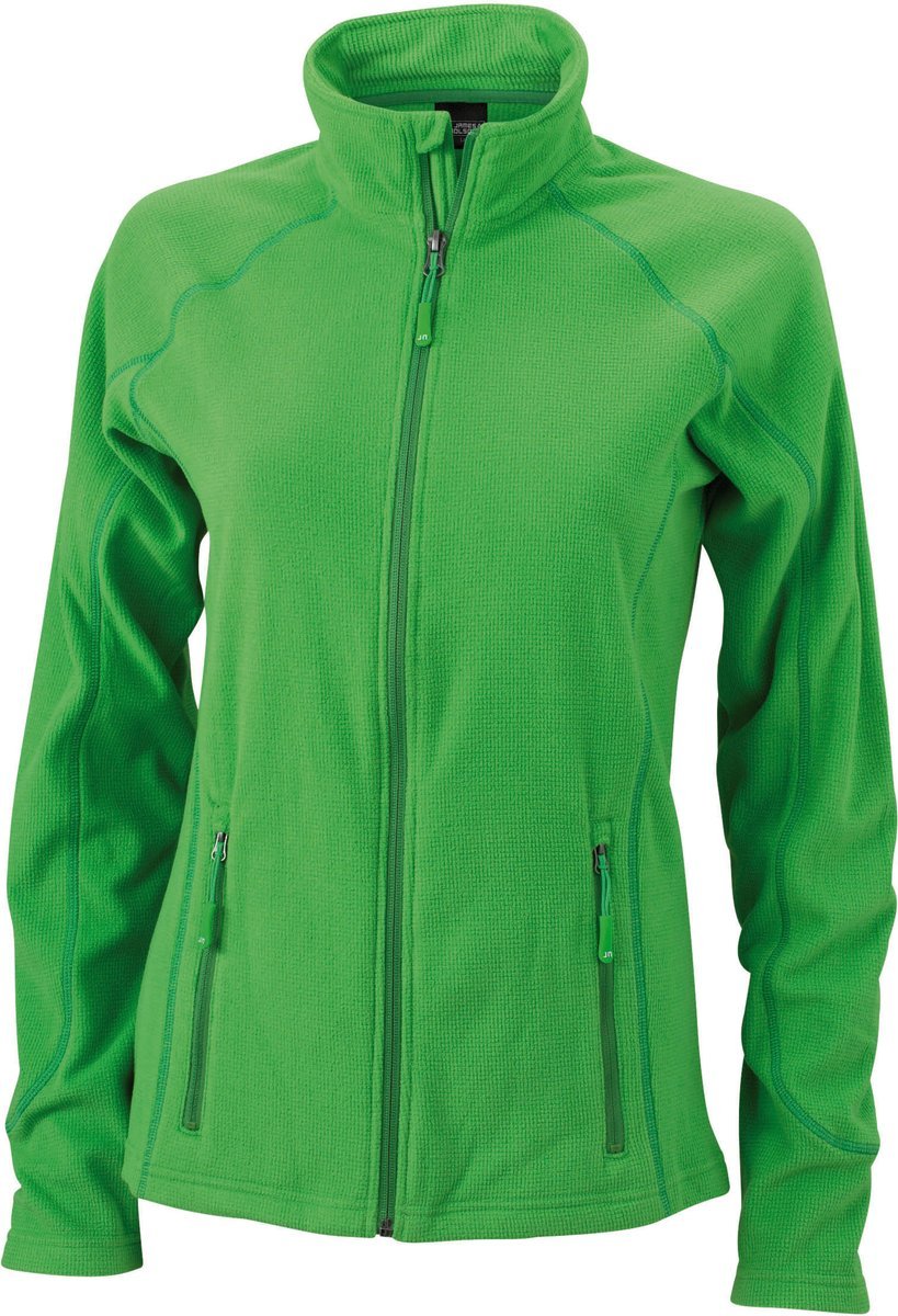 James&Nicholson Fleecejacke mit Struktur und Taschen für Damen, Aqua/Navy S, JN596