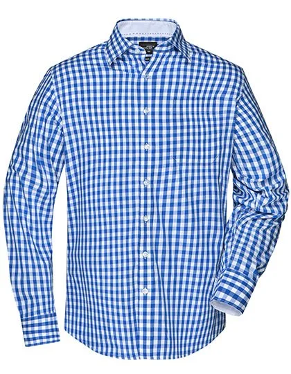 James&Nicholson Karoshirt mit Uni-Einsätzen und Brusttasche, Royal/White M, JN617