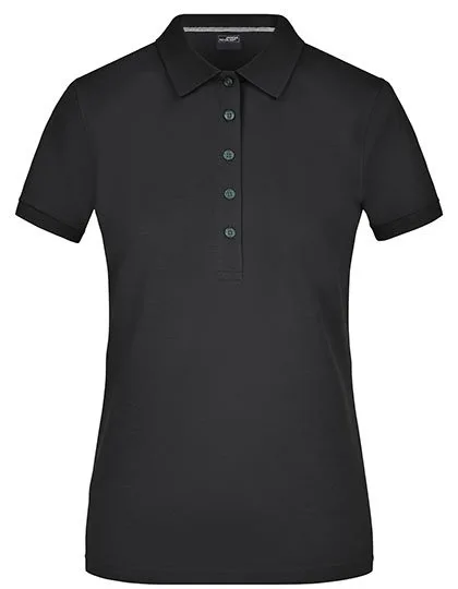 James&Nicholson Pima Polo mit tailliertem Schnitt für Damen, Black XL, JN707