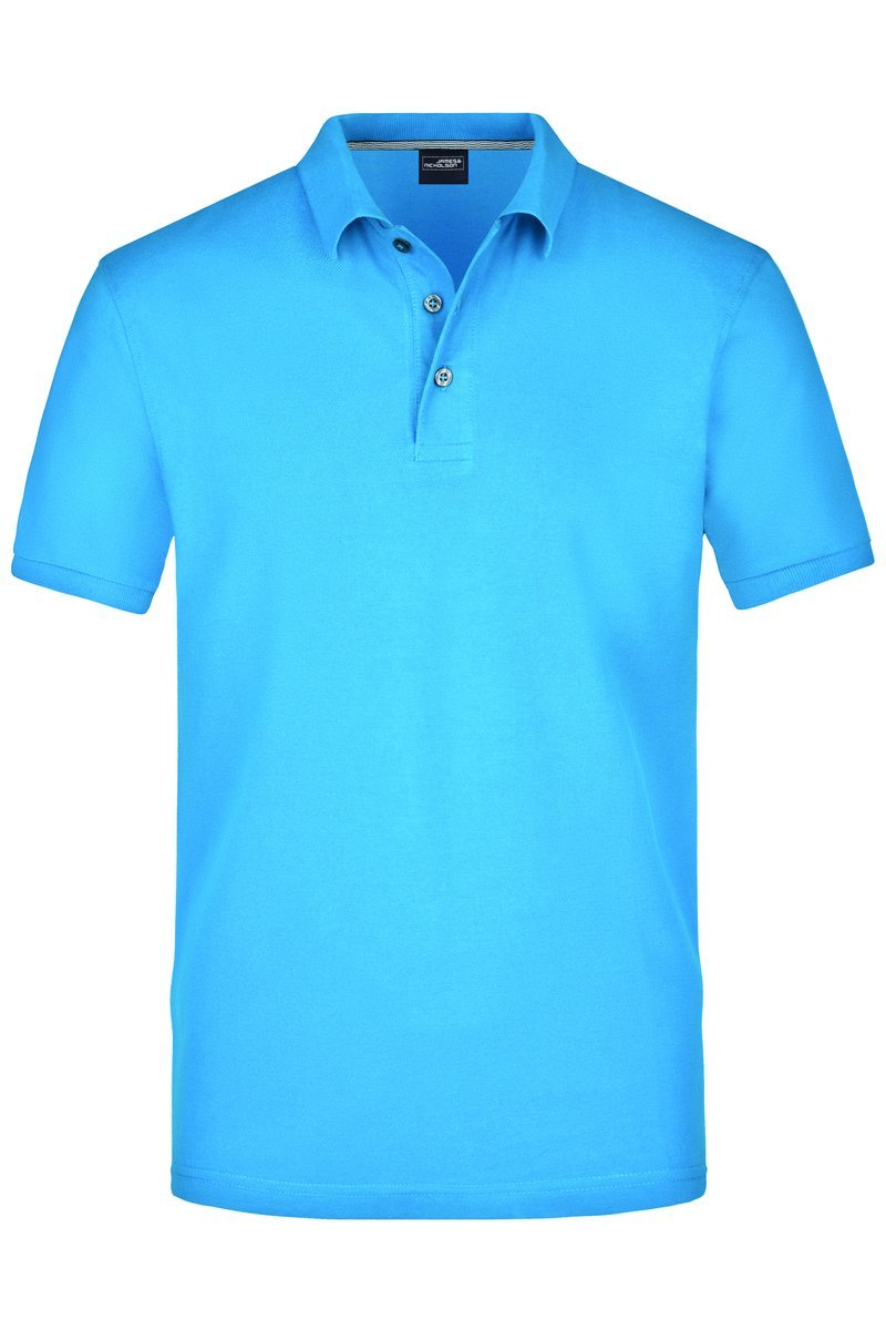 James&Nicholson Pima Polo mit gestricktem Kragen für Herren, Black S, JN708
