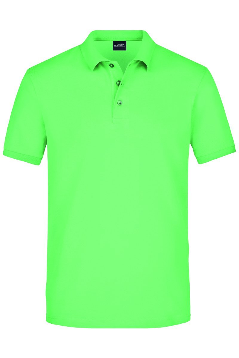 James&Nicholson Elastisches Piqué Herren Polo mit Knöpfen, Black S, JN710