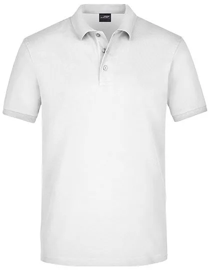 James&Nicholson Elastisches Piqué Herren Polo mit Knöpfen, White S, JN710