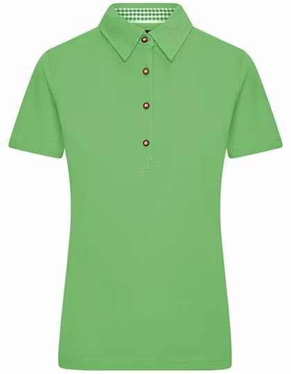 James&Nicholson Traditional Polo mit Trachtenknöpfen für Damen, Lime Green/Lime Green S, JN715